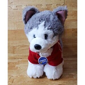 Promise Pets Husky Dog Build A Bear 12" Plush w/ Red Christmas Sweater